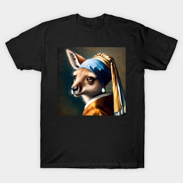 Wildlife Conservation - Pearl Earring Kangaroo Meme T-Shirt by Edd Paint Something